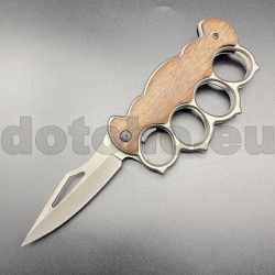 PK40 Semi-automatic brass knuckles knife WOOD - M