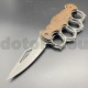 PK40 Semi-automatic brass knuckles knife WOOD - M