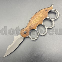 PK40 Semi-automatic brass knuckles knife WOOD - M