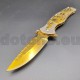 PK62 Coltello tascabile semiautomatico Golden Skull