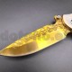 PK62 Coltello tascabile semiautomatico Golden Skull