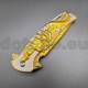 PK62 Coltello tascabile semiautomatico Golden Skull