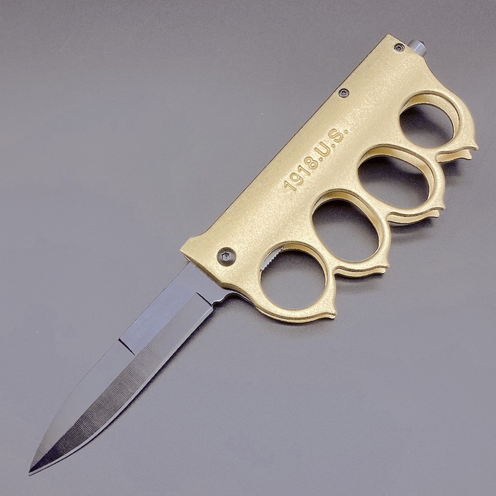 Couteau Coup De Poing Us 1918 Poing Américain Couteau, couteau Spring, un couteau à la main,  semi-automatique,